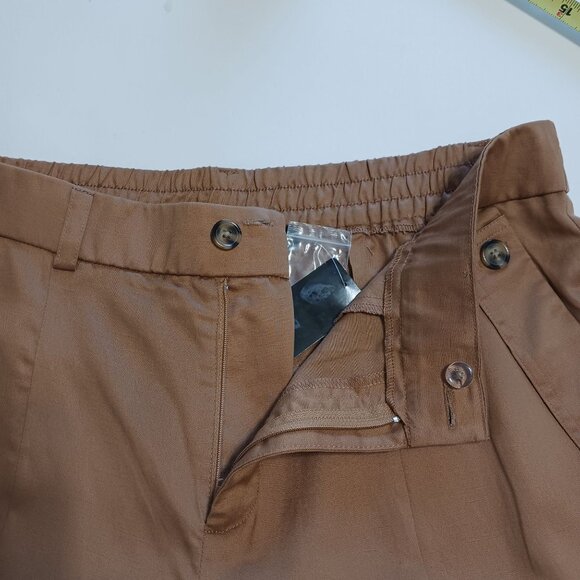 Torrid Relaxed Taper Studio Linen High Rise Cargo Pants Tobacco Brown 14R NWT - Picture 7 of 15